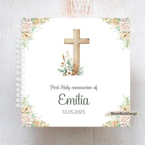 Album personalizzato per il battesimo, libro degli ospiti personalizzabile per la prima comunione, album per la cresima, libro degli ospiti personalizzato per il battesimo, regalo per il battesimo per ragazzo