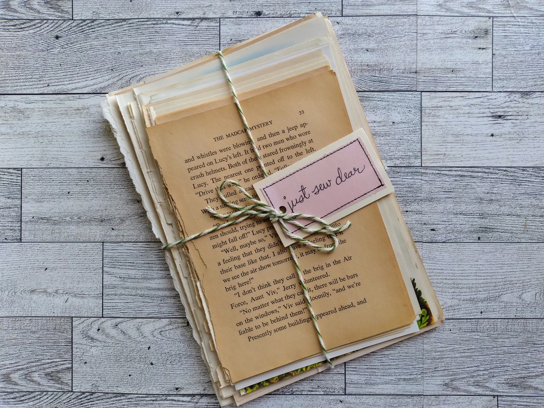 Old Book Pages - 50 Vintage and Antique Assorted Pages for Junk ...
