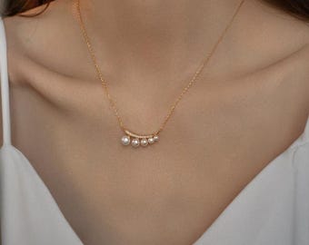 Swarovski Pearl Necklace: Cubic Zirconia Charm, Gold or Silver