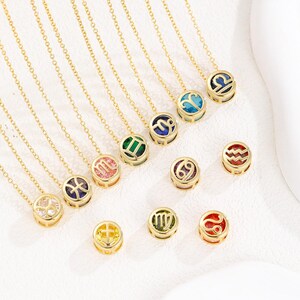Zodiac Necklace, Astrology Signs, Astrology Pendant Necklace, BirthStone Necklace, Constellation Necklace, Pendant Necklace Birth Sign, Birthstone Jewelry, Birthday Gift