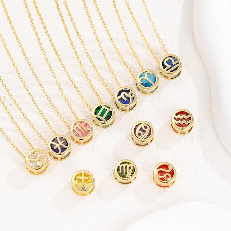 Zodiac Necklace, Astrology Signs, Astrology Pendant Necklace, BirthStone Necklace, Constellation Necklace, Pendant Necklace Birth Sign, Birthstone Jewelry, Birthday Gift