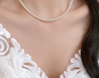 Swarovski Pearl Wedding Necklace: Crystal Zircon Bridal Choker