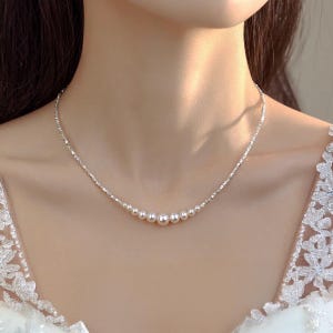 Sterling Silver Pearl Necklace: Graduated Bridal Jewelry
