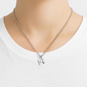 Collar con letra personalizada • Collar de plata 925 • Collar hecho a mano • Collar 3D • Collar con colgante de letra • Collar personalizado • Collar de pareja