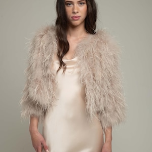 Blush Pink Ostrich Feather Jacket