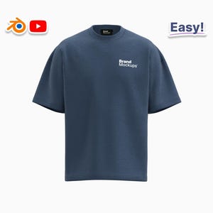 3D T-Shirt Mockup – Blender File + OBJ for Procreate | Realistic Clothing Mockup for Designers