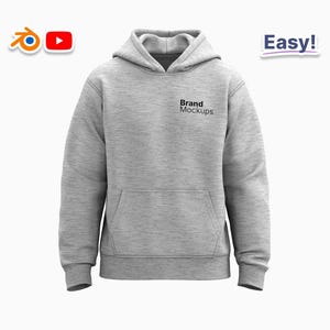 3D Oversized Hoodie Mockup – Blender File + OBJ for Procreate | Realistic Clothing Mockup for Designers