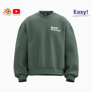 3D Sweatshirt Mockup: Blender + Procreate Clothing Design (Digital Download)