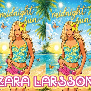Zara Larsson middernachtzon bekerontwerp, tropisch strand, png (digitale download) afbeelding 3