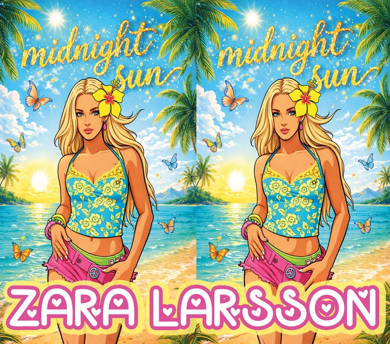 Zara Larsson middernachtzon bekerontwerp, tropisch strand, png (digitale download) afbeelding 3