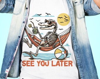 Maglietta con scheletro di coccodrillo: design "Later Gator" (download digitale)