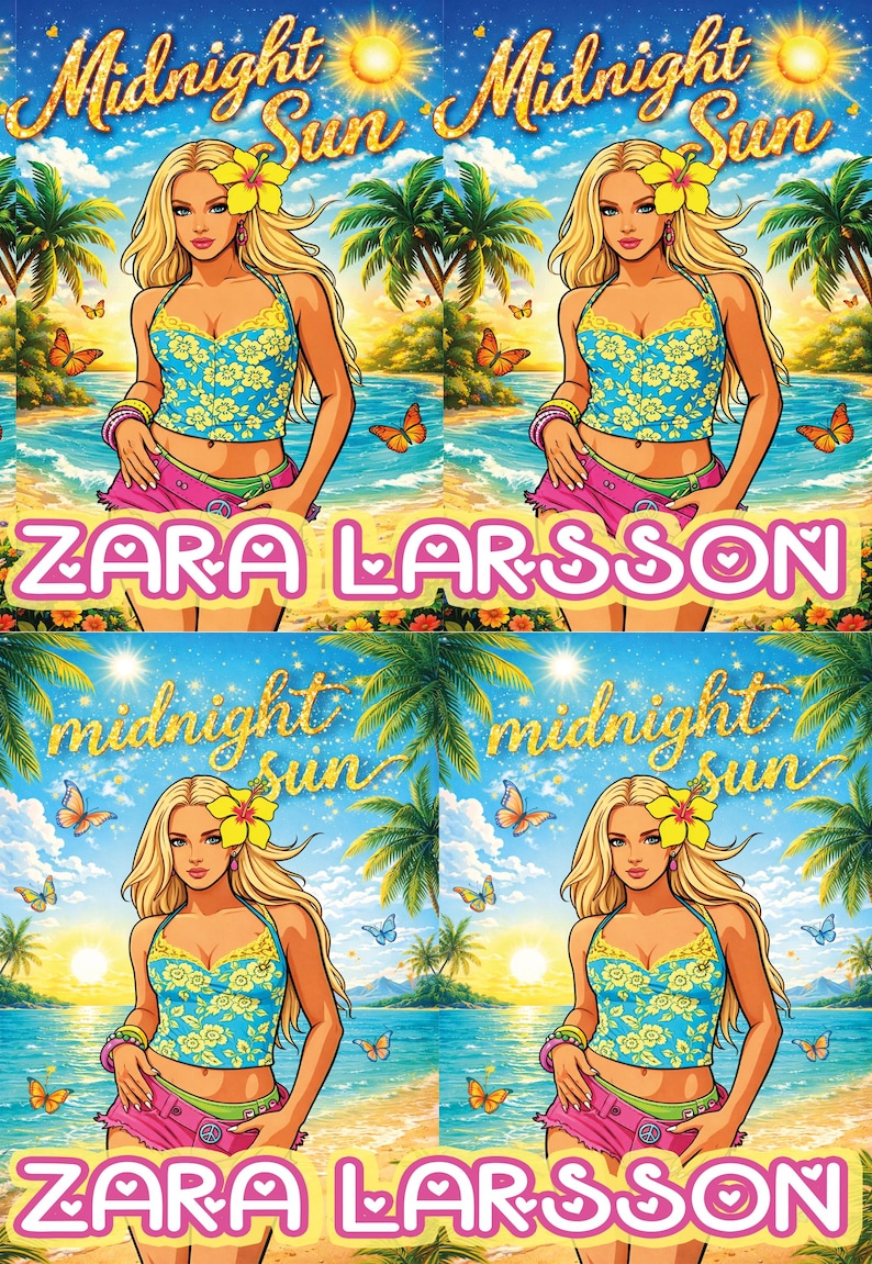 Zara Larsson middernachtzon bekerontwerp, tropisch strand, png (digitale download) afbeelding 2