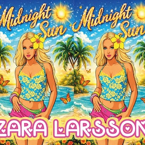 Zara Larsson middernachtzon bekerontwerp, tropisch strand, png (digitale download) afbeelding 1
