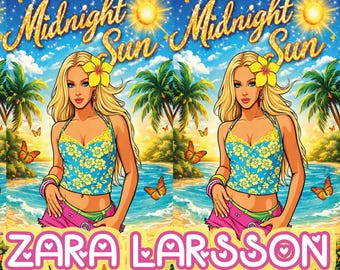 Zara Larsson Midnight Sun Tumbler Design, Tropical Beach PNG (Digital Download)