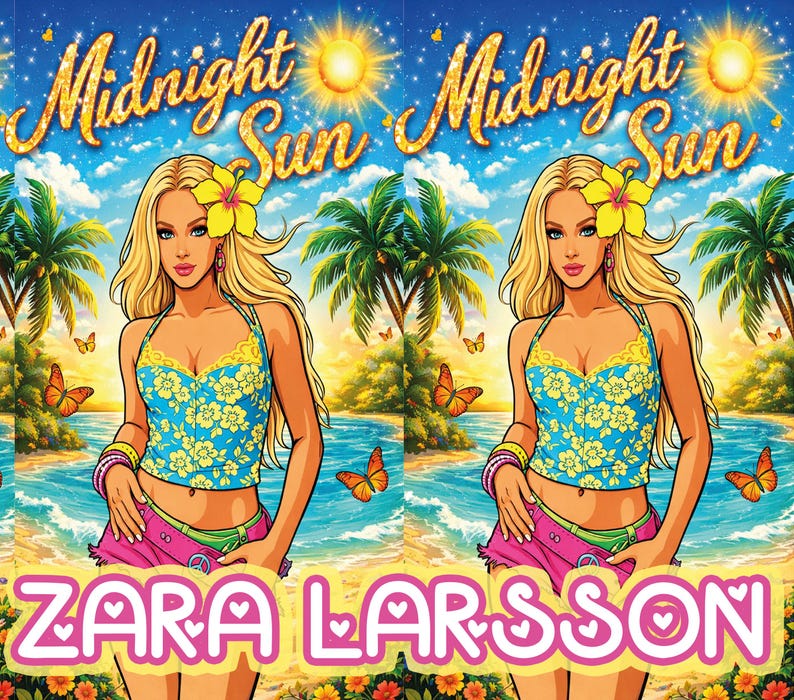 Zara Larsson middernachtzon bekerontwerp, tropisch strand, png (digitale download) afbeelding 1