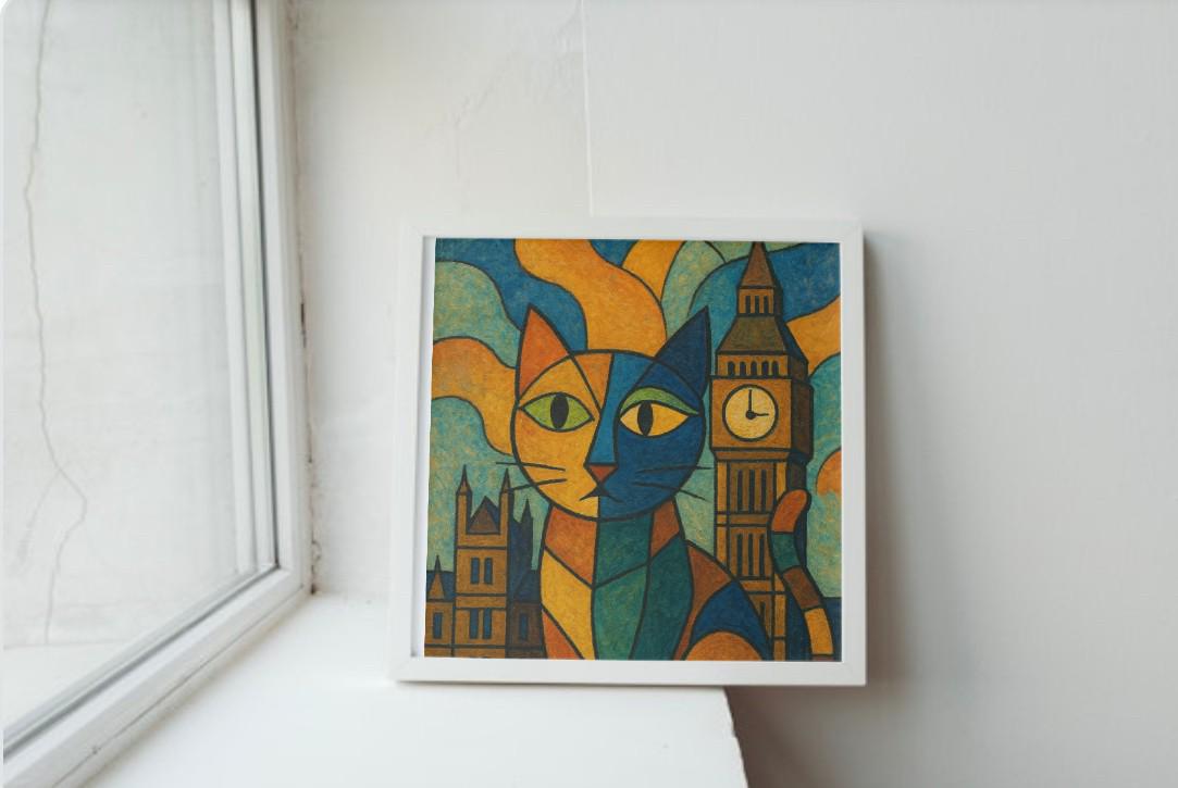 big-ben-london-city-skyline-cat-art-print-colourful-cubist-london