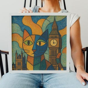 big-ben-london-city-skyline-cat-art-print-colourful-cubist-london