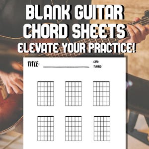 Printable Blank Guitar Chord Boxes Sheet Instant PDF Download