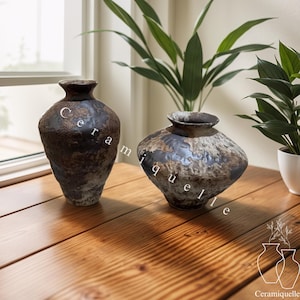 Sculptural Ceramic Vase: Rustic Japandi Wabi Sabi Decor