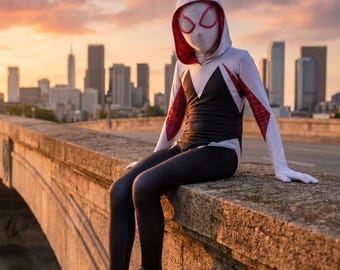 Kids Spider Girl Costume – Superhero Cosplay Bodysuit, Gwen Style Dress Up Outfit, Halloween Party Costume for Girls