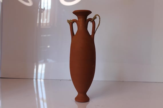Handmade Clay Amphora – Mediterranean Decor, Food Safe