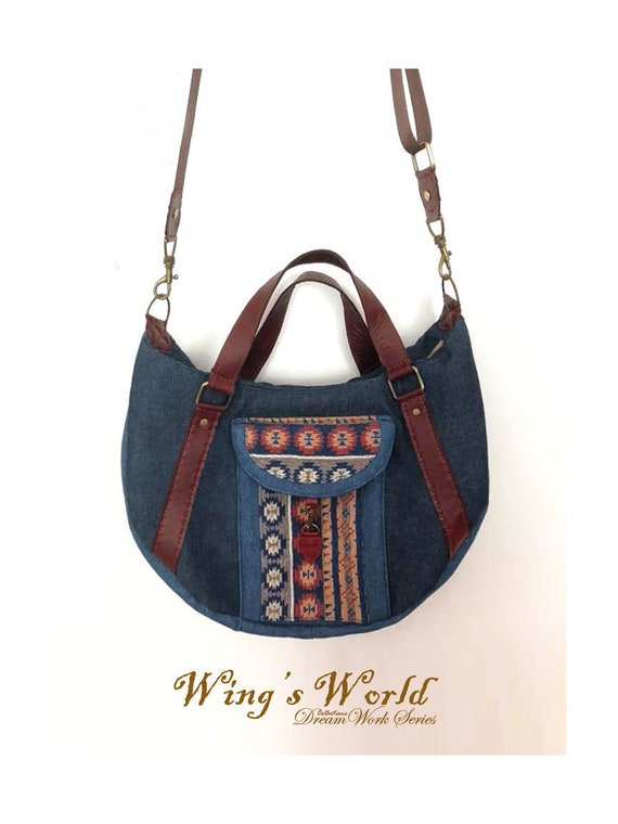 In Love Top Handle Denim Shoulder Bag In Love Top Handle Denim Shoulder Bag