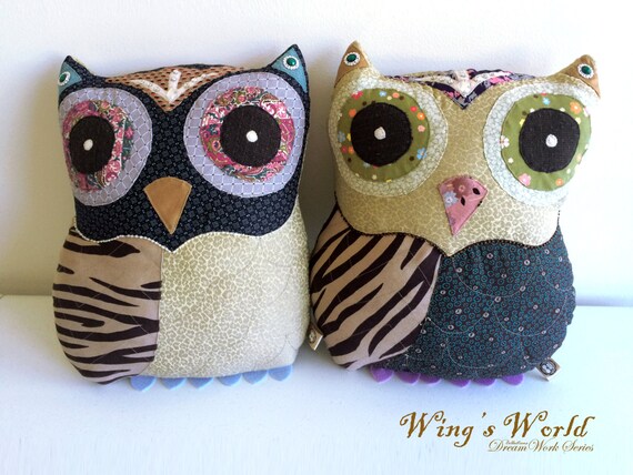 Tribal Style Owl Cushion Bohemian Owl Decor Pillow Hand Etsy
