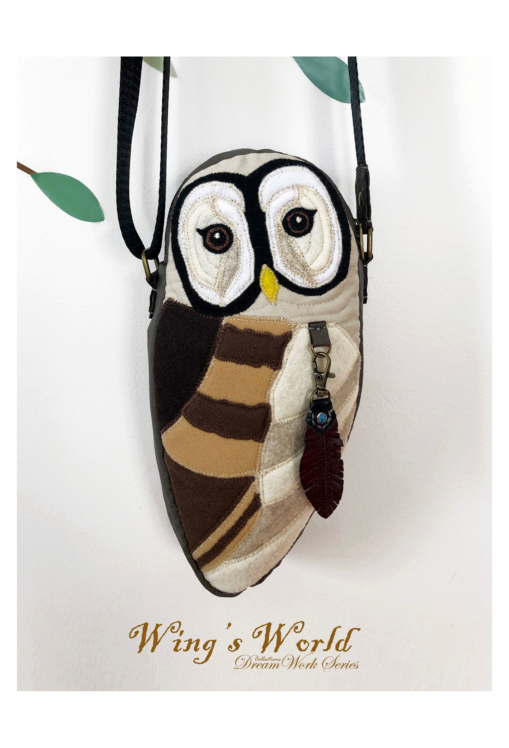 Owl Bag, Felt Patchwork Owl Bag, Woodland Owl Bag, Owl Patchwork Bag, Owl Bags, Mixed Materials Owl