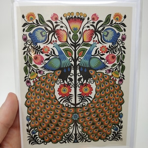 Carte de voeux, Typographie, Carte vierge, Motif paon