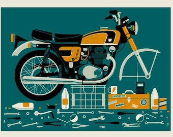 Broken Motorcycle Screen Print Variant