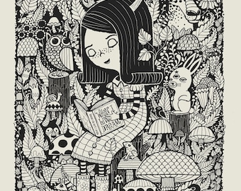 Serigrafía de criaturas del bosque