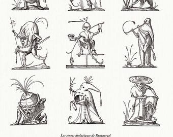 1496年ニュルンベルク年代記原画 – 教皇と司教の4枚の木版画 – 初期