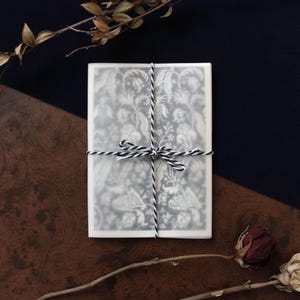 Ensemble de cartes de correspondance antiques | Motif textile floral fantaisie | Papeterie vintage Cartes de voeux Motifs végétaux