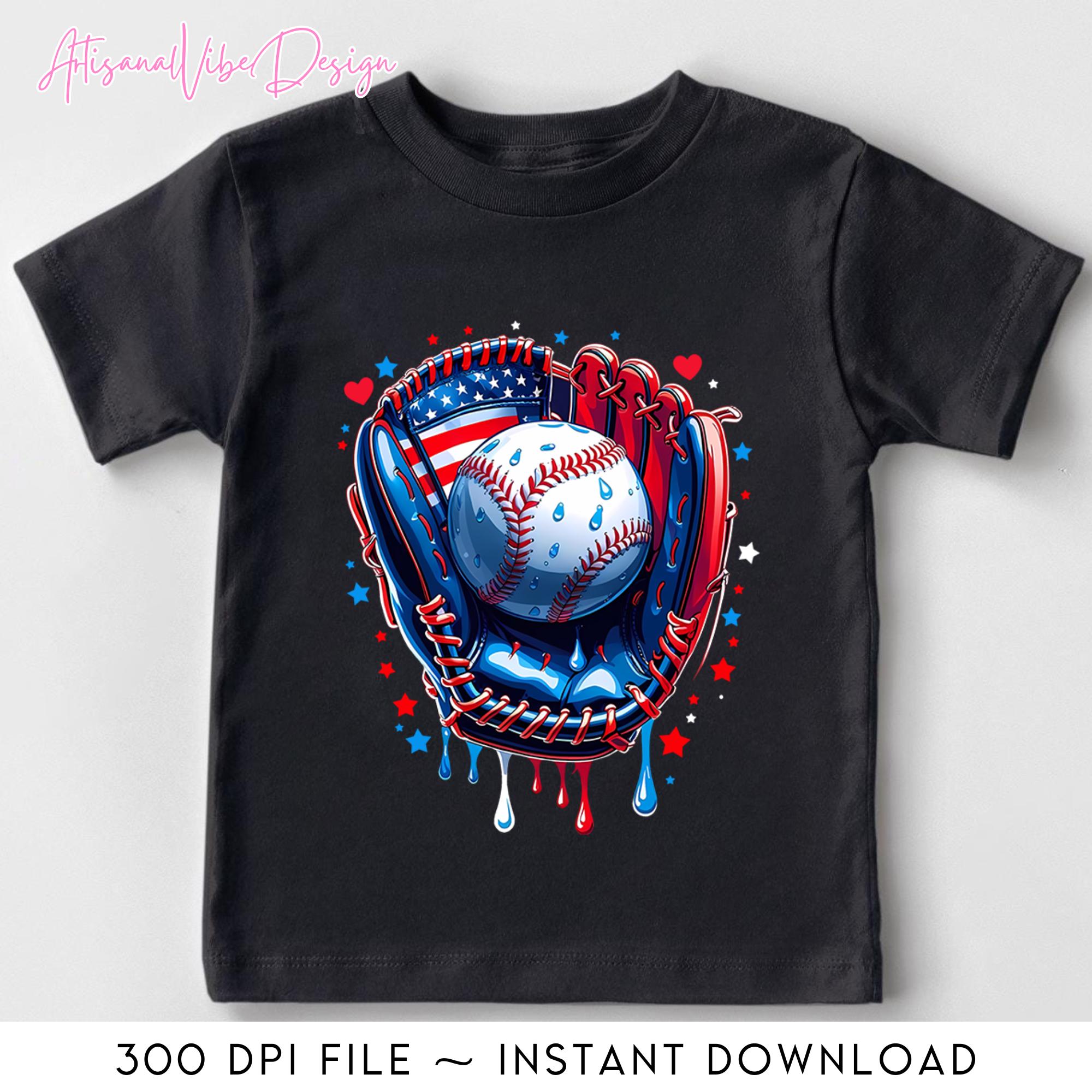 Baseball Glove Drip Boy Png, Ice Cream Png, Patriotic US Flag Png, 4th July Png, Patriotic Baseball, American Flag Ball, USA Baseball Glove