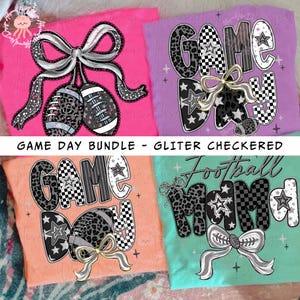 Game Day Bundle PNG, Gliter Football Png, Checkered Touchdown Season Png, Girly Football Mama Png, Cherries Football Png, The Fall Game Day