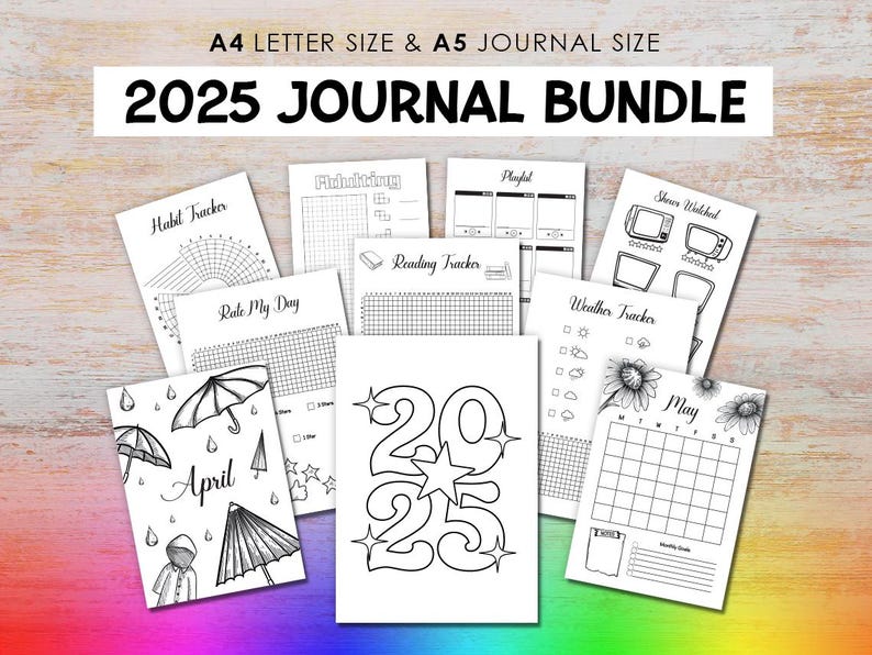 2025 Bullet Journal Bundle, Printable Journal Page, Digital Planner ...