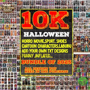 10K Halloween Bundle Png Tumbler Wrap 20 oz Skinny Sublimation Bundle Tumbler Png, Spooky Tumbler Bundle Digital Download Png Bundle