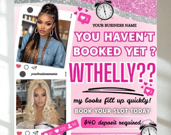 Spring Booking Flyer: Beauty Appointments Canva Template (Digital Download)