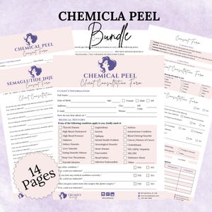 Chemical Peel Form, Peel Consultation, Chemical Peel Intake, Peel Consent, Peel Aftercare, Facial Intake Form, Skincare Form, Esthetics Form