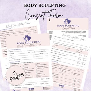 Formulários de consentimento editáveis para contorno corporal: modelo de escultura corporal (download digital)