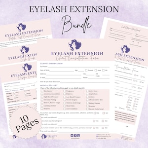Lash Consent Form, Lash Client Intake, Eyelash Extension Forms, Editable Lash Consent Templates, Lash Tech Consultation, Esthetician Forms