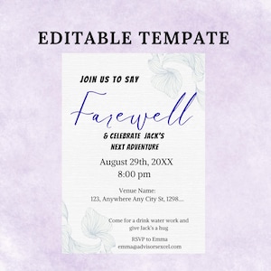 Editable Farewell Party Invitation, Going Away Party, See you later, Moving, Adventure, Instant Download, Printable Next Adventure Farewell