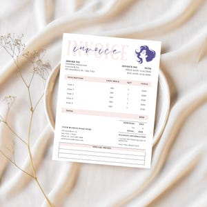 Invoice Template - Minimalist Business Invoice, Small Business Template, Modern Boho Client Invoice, Editable Template, Services Invoice