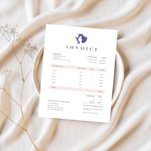 EditableInvoice Template, Minimalist Business Invoice, Editable Client Invoice, Small Business Billing Form, Canva Templat
