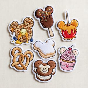 Embroidered Disney Snacks Food Patch, Disneyworld Food Iron on Patch, Disneyland Patch, Foody Disney Trip Gift Kids, Jacket Backpack Patch