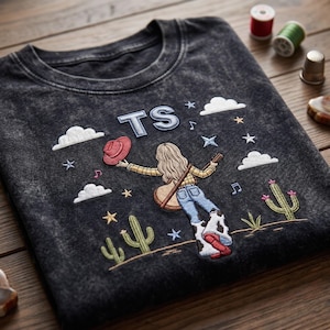TS Gitarrflicka Cowgirl T-shirt Broderad, Disney Toy Story 5-tröja, Jag visste det, jag visste dig-tröja, Disneyland-semester, Disney Park-outfit bild 1