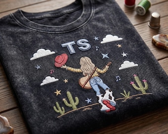 TS Gitarrenmädchen Cowgirl Wash T-Shirt bestickt, Disney Toy Story 5 Shirt, ich wusste es, ich kannte Sie Shirt, Disneyland Urlaub, Disney Park Outfit
