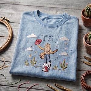 TS Gitarrflicka Cowgirl T-shirt Broderad, Disney Toy Story 5-tröja, Jag visste det, jag visste dig-tröja, Disneyland-semester, Disney Park-outfit bild 2