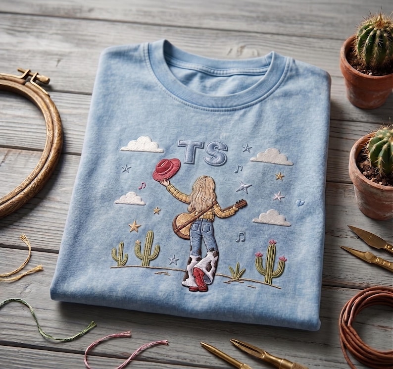 TS Gitarrflicka Cowgirl T-shirt Broderad, Disney Toy Story 5-tröja, Jag visste det, jag visste dig-tröja, Disneyland-semester, Disney Park-outfit bild 2