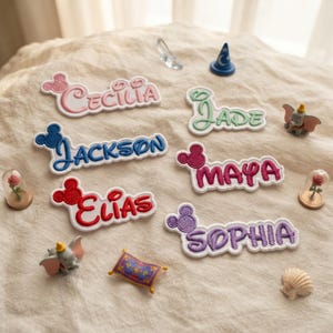 Custom Embroidered Disney Name Patch, Personalized Mickey Iron On Patch, Disney Trip Gift For Kids, Jacket Backpack Patch, Hat Patch